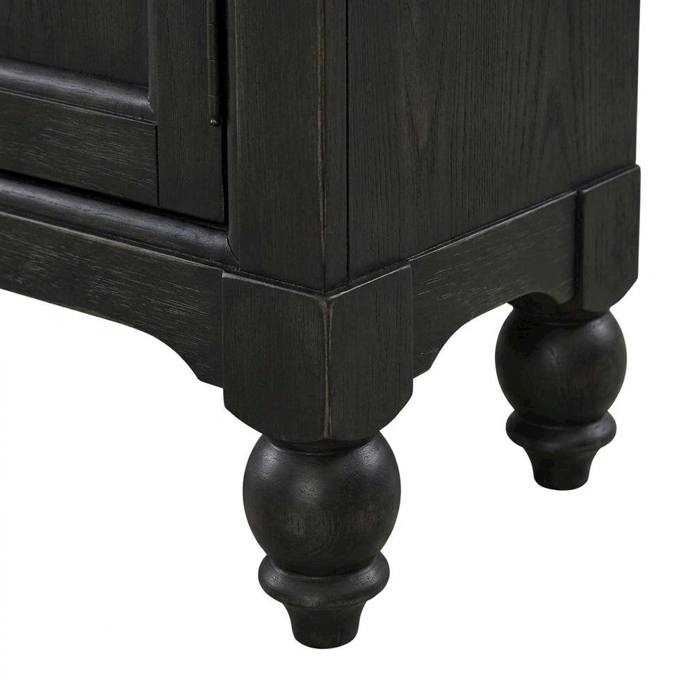 Farmhouse Hall Buffet Cabinet with Storage, Solid and Manufactured Wood, Brown