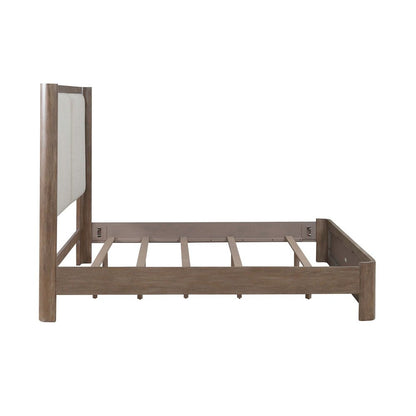 King Shelter Bed, Dresser & Mirror Contemporary Bedroom Set - Burnished Clay