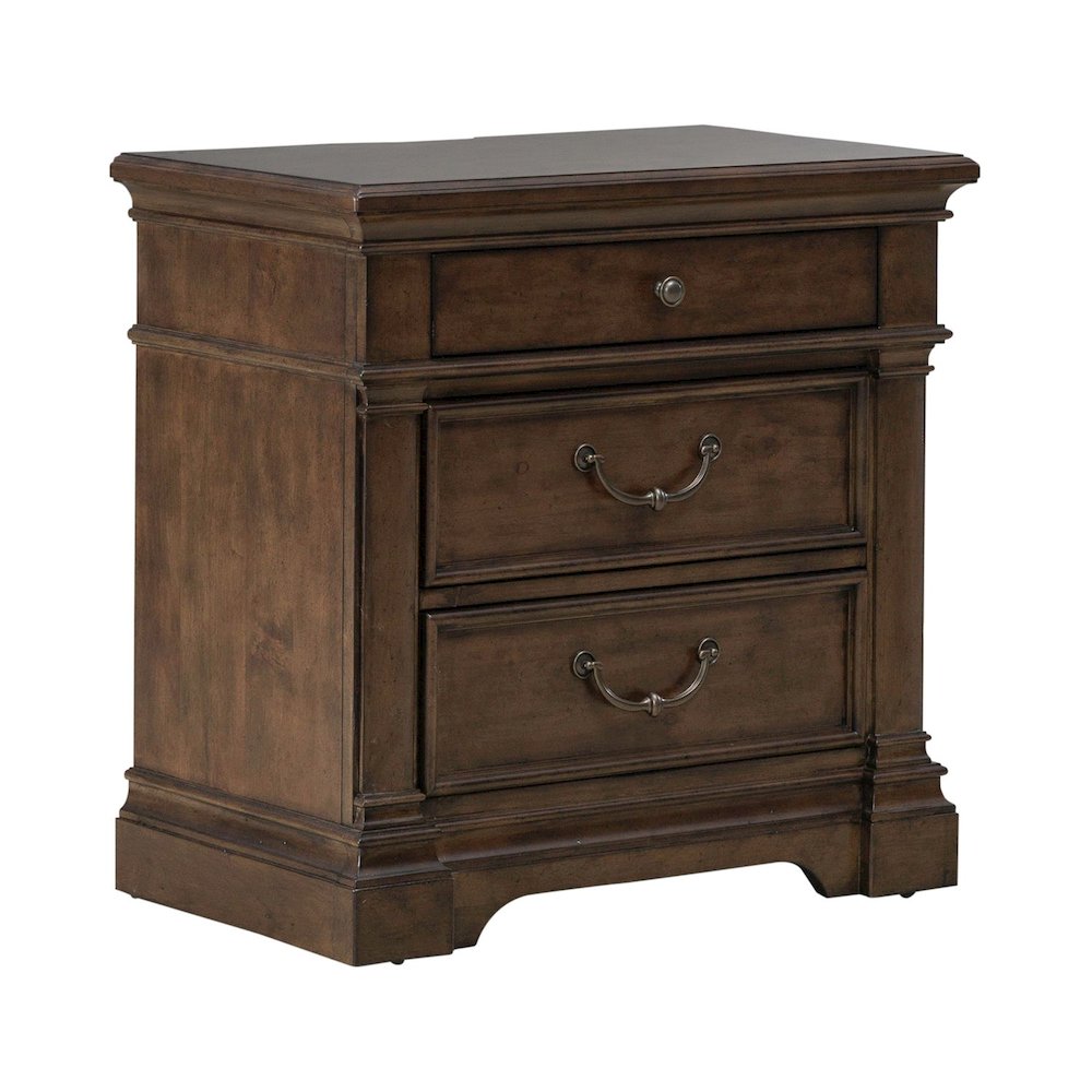 Arden Road Bedroom Nightstand w/ Charging Station AC USB-A USB-C - Satin Cherry