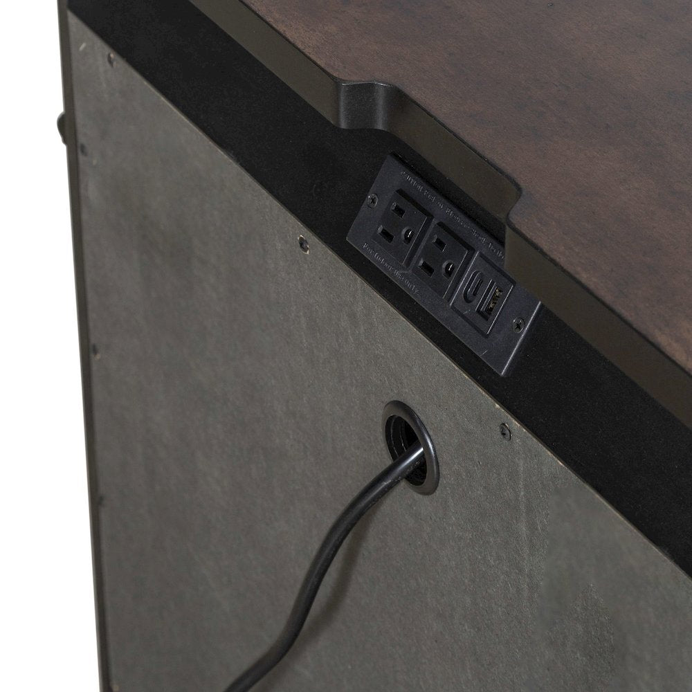 Arden Road Bedroom Nightstand w/ Charging Station AC USB-A USB-C - Satin Cherry
