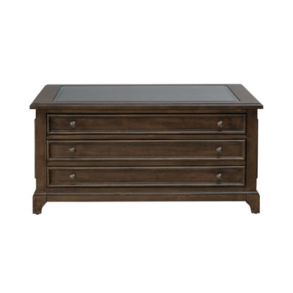 Arden Road Living Room Square Collector Cocktail Table  - Satin Cherry