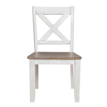 Lakeshore X Back Side Chair- White (RTA) in Wirebrushed White w/ Wood Tone Top