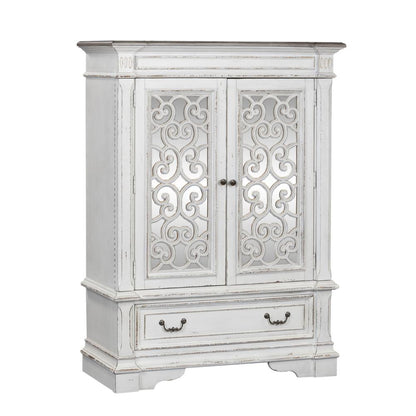 Abbey Park Mirrored Door Chest in Antique White