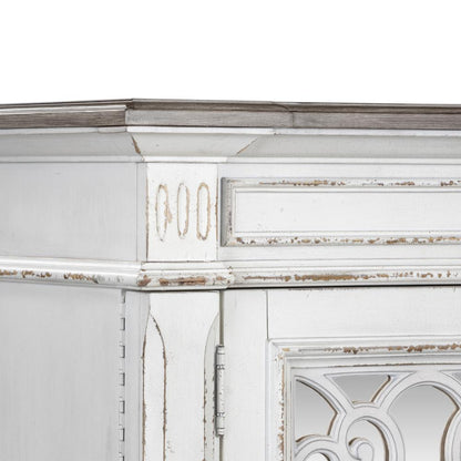 Abbey Park Mirrored Door Chest in Antique White