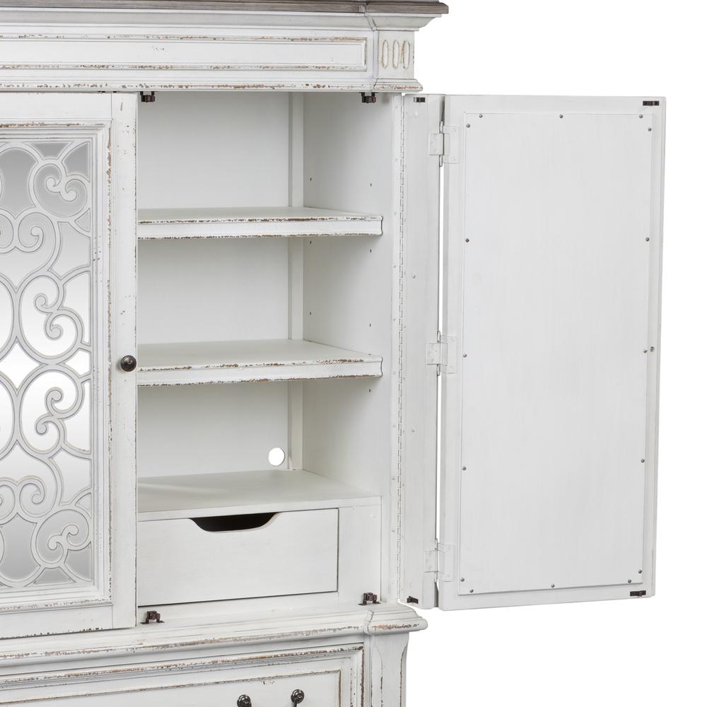 Abbey Park Mirrored Door Chest in Antique White
