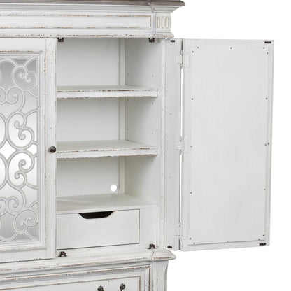 Abbey Park Mirrored Door Chest in Antique White