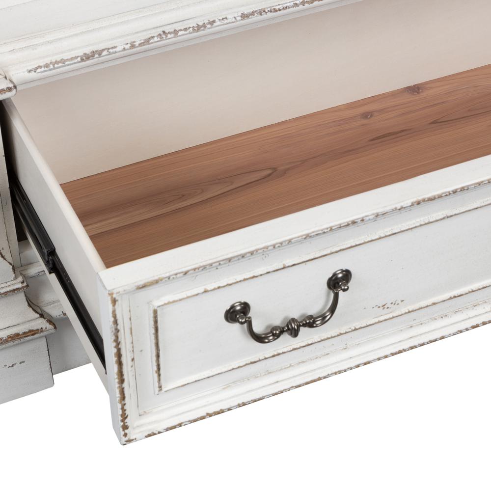 Abbey Park Mirrored Door Chest in Antique White
