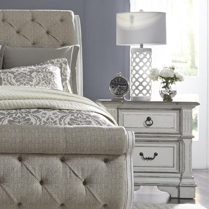 Abbey Park 2 Drawer Night Stand w/ Charging Station in Antique White