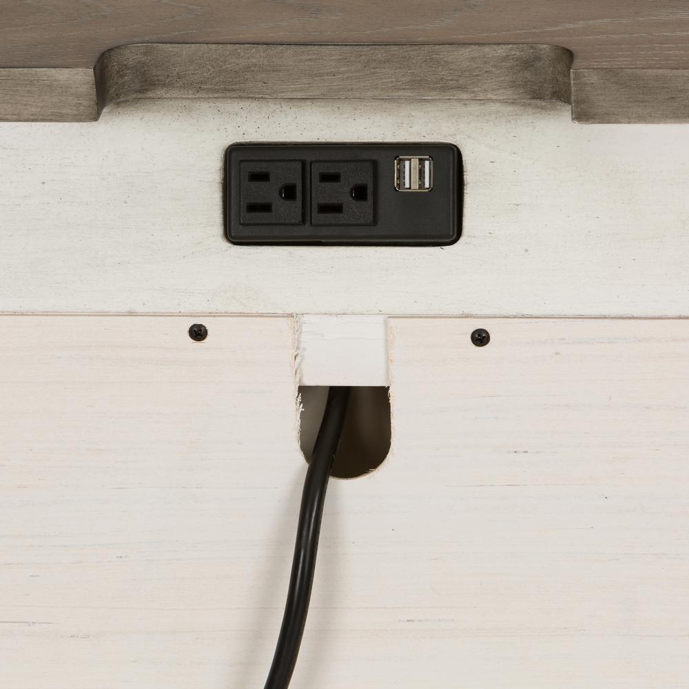 Abbey Park 2 Drawer Night Stand w/ Charging Station in Antique White