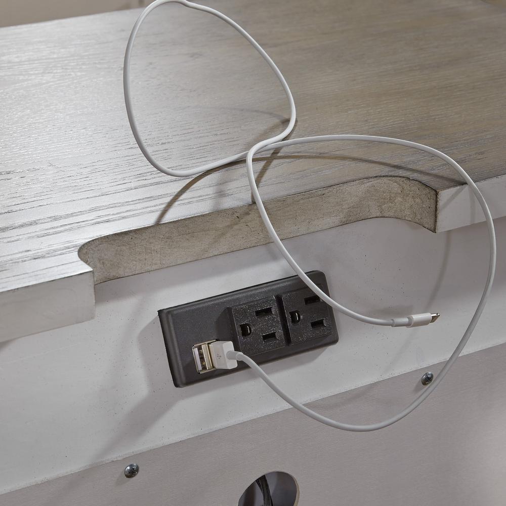 Abbey Park 2 Drawer Night Stand w/ Charging Station in Antique White