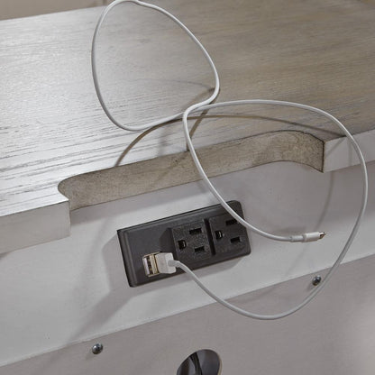 Abbey Park 2 Drawer Night Stand w/ Charging Station in Antique White