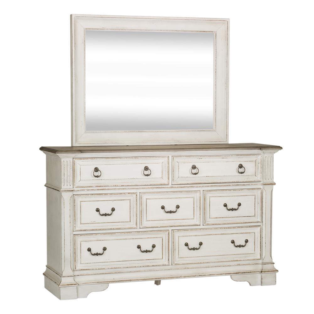 Abbey Park Dresser & Mirror in Antique White