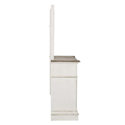 Abbey Park Dresser & Mirror in Antique White