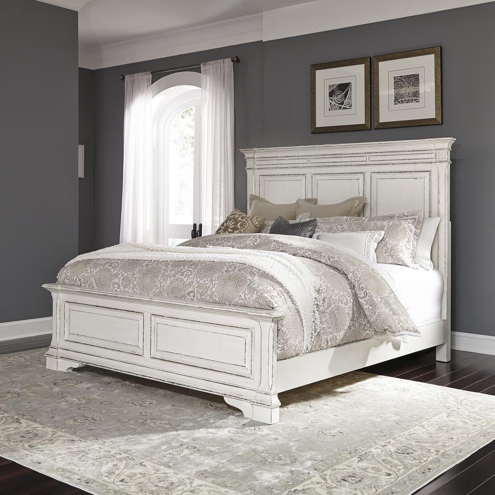 Abbey Park King Panel Bed in Antique White