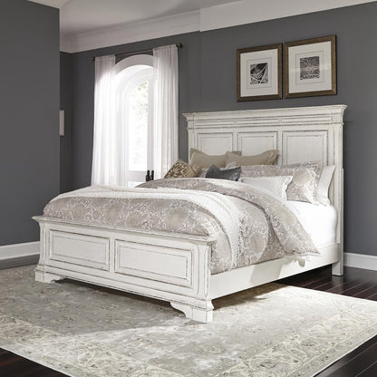 Abbey Park King Panel Bed in Antique White