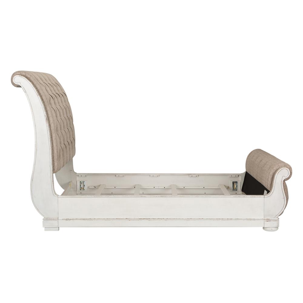 Abbey Park King Upholstered Sleigh Bed in Antique White