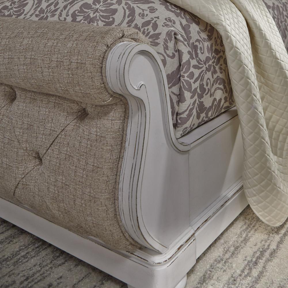 Abbey Park Queen Upholstered Sleigh Bed in Antique White