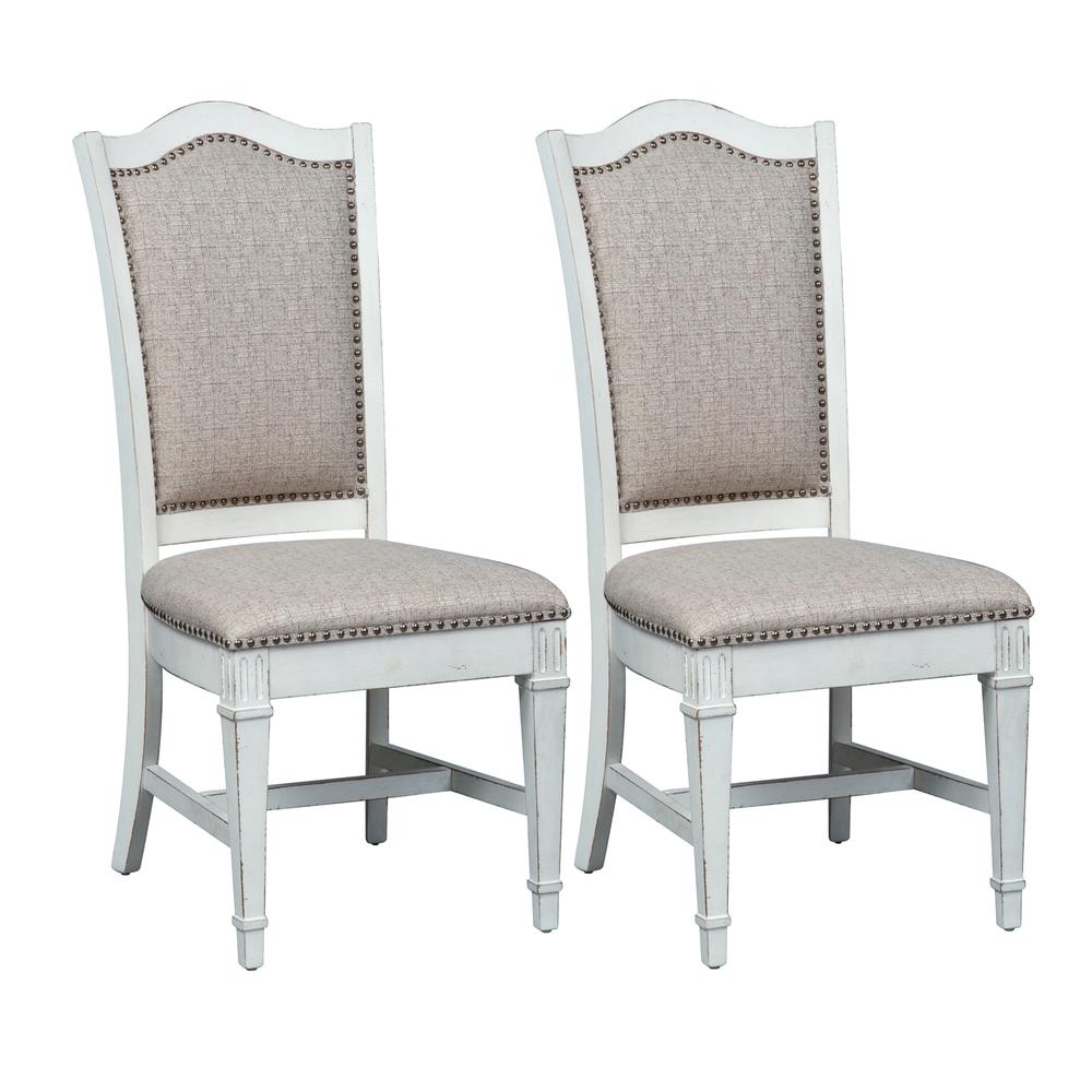 Abbey Park Upholstered Side Chair (RTA)-Set of 2 in Antique White