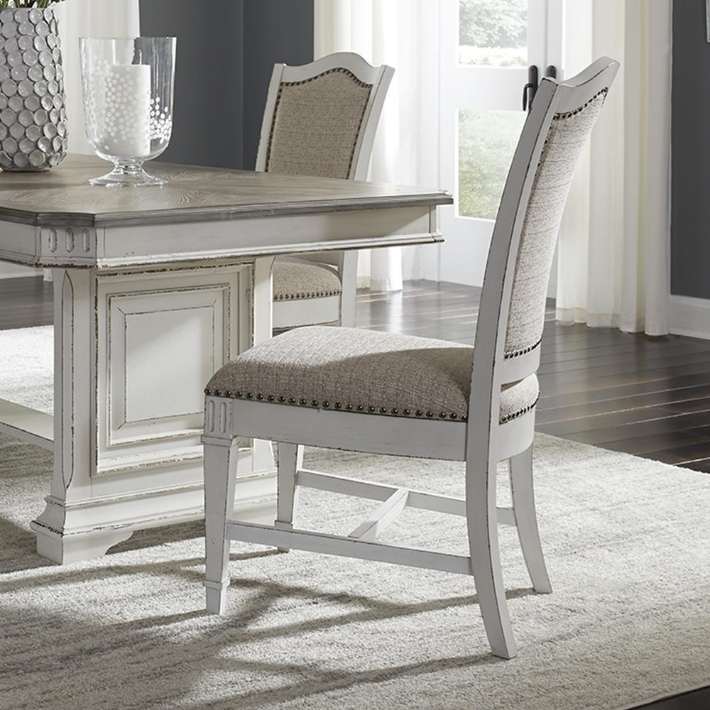 Abbey Park Upholstered Side Chair (RTA)-Set of 2 in Antique White