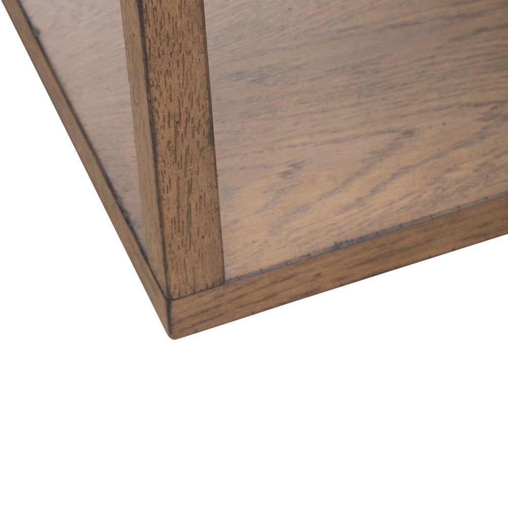 Bayhill Trellis Cocktail Table for Living Room - Honey w/ Black Metal Accents