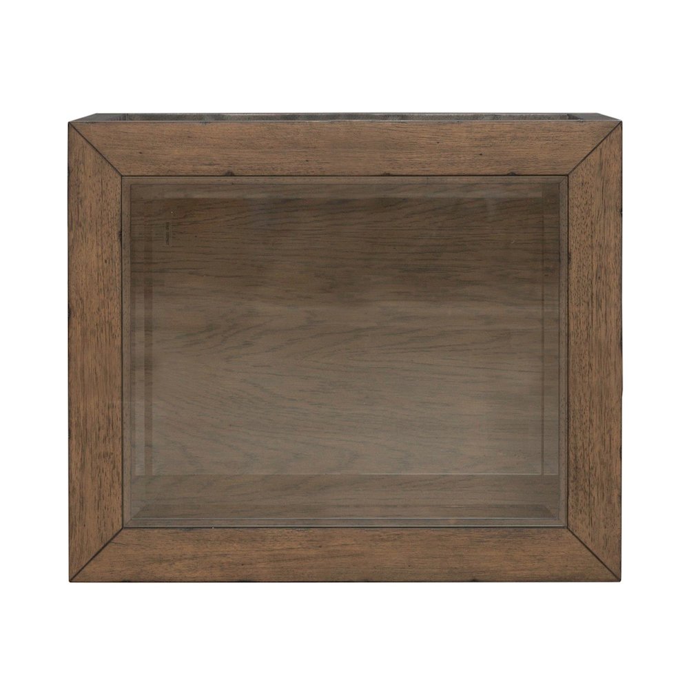 Bayhill Trellis End Table for Living Room - Honey w/ Black Metal Accents