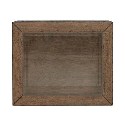 Bayhill Trellis End Table for Living Room - Honey w/ Black Metal Accents