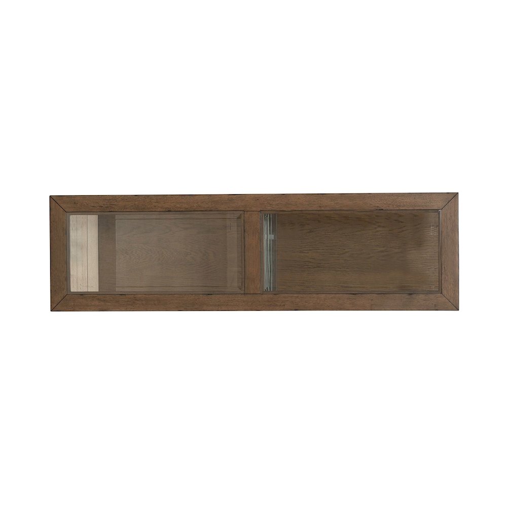 Bayhill Trellis Sofa Table for Living Room - Honey w/ Black Metal Accents