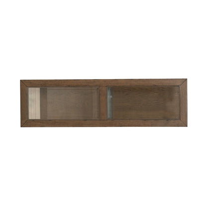 Bayhill Trellis Sofa Table for Living Room - Honey w/ Black Metal Accents