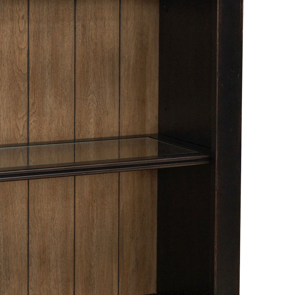Bookcase for Home Office Touch LED Light- Aged Charcoal,Rub Thru & Caramel