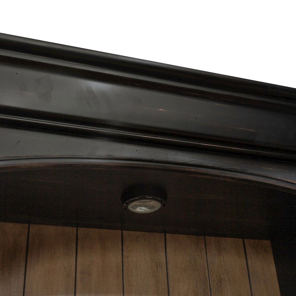 Meritage Credenza & Hutch Home Office Desk Set-Aged Charcoal, Rub Thru & Caramel