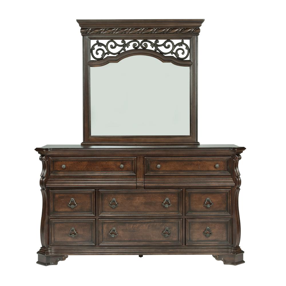 Arbor Place Dresser & Mirror in Brownstone