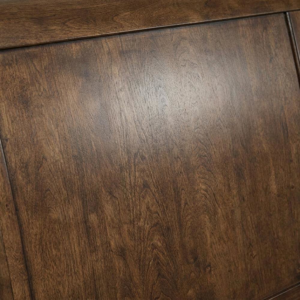 Poplar Solid Wood Queen Sleigh Bed with Tall Headboard, Cherry