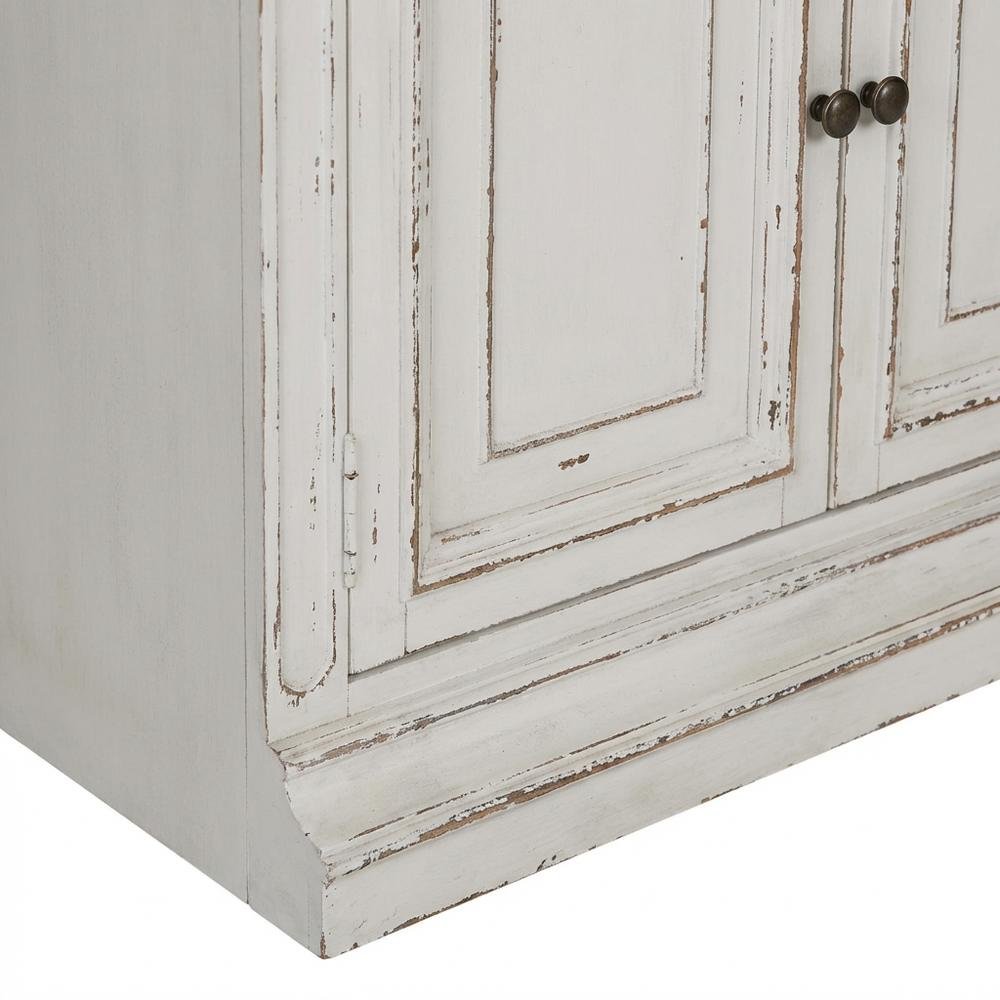 Antique White Bunching Bookcase With Rubberwood And Veneers For Office Storage