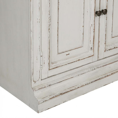 Antique White Bunching Bookcase With Rubberwood And Veneers For Office Storage