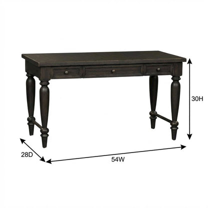 Vintage-Style Chalkboard Office Desk With Rubberwood And Oak Veneer Finish