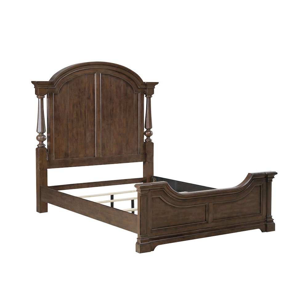 Arden Road Bedroom Set - King Poster Bed, Dresser & Mirror  - Satin Cherry