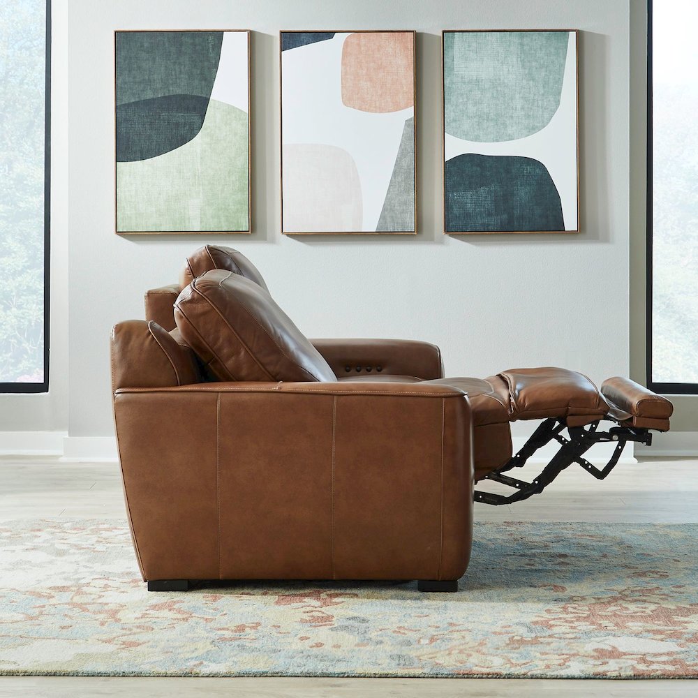 Blake Power Recline Set with Sofa, Loveseat & Recliner - Venetian Honey Leather