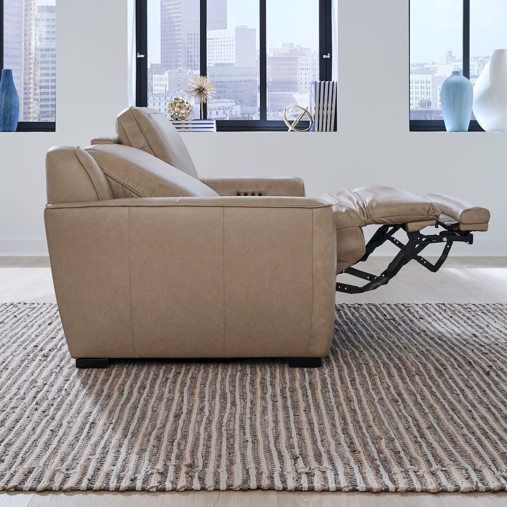 Blake Power Recline Set with Sofa, Loveseat & Recliner - Sophia Oatmeal Leather