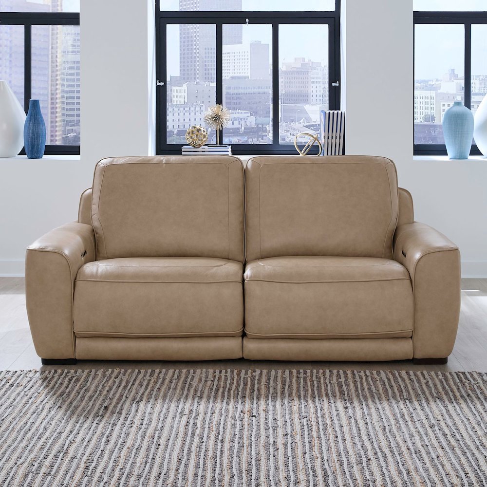 Blake Power Recline Set with Sofa, Loveseat & Recliner - Sophia Oatmeal Leather