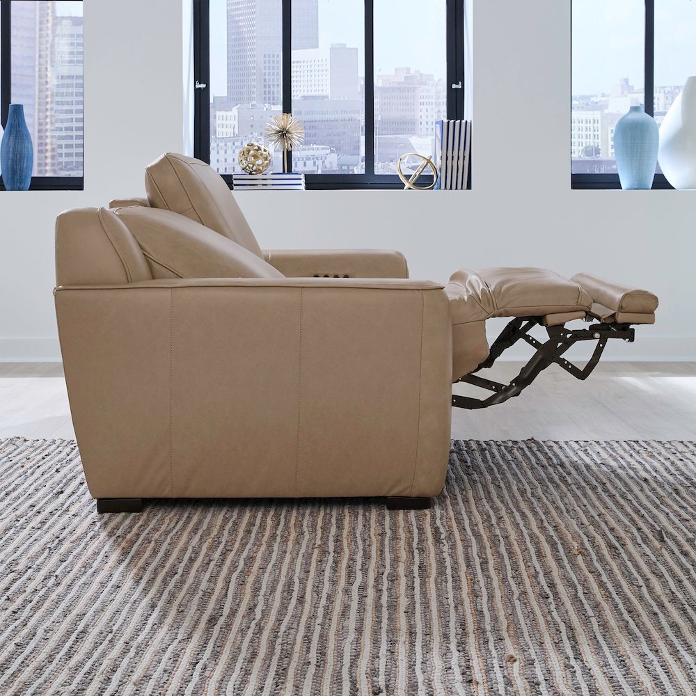 Blake Power Recline Set with Sofa, Loveseat & Recliner - Sophia Oatmeal Leather