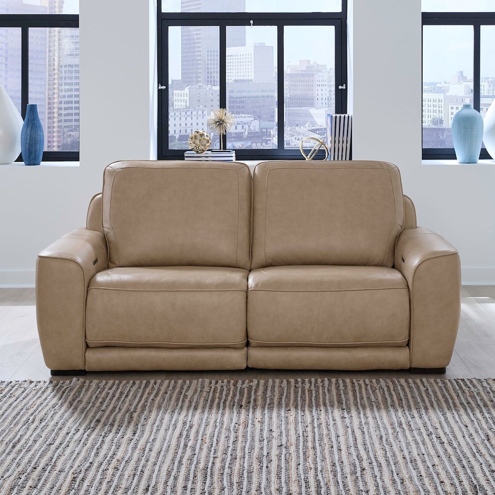 Blake Power Recline Set with Sofa, Loveseat & Recliner - Sophia Oatmeal Leather