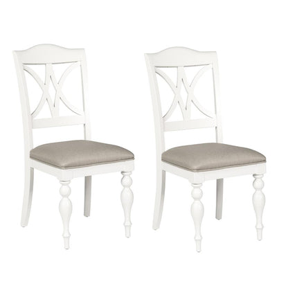 Summer House Slat Back Side Chair (RTA)-Set of 2 in Oyster White