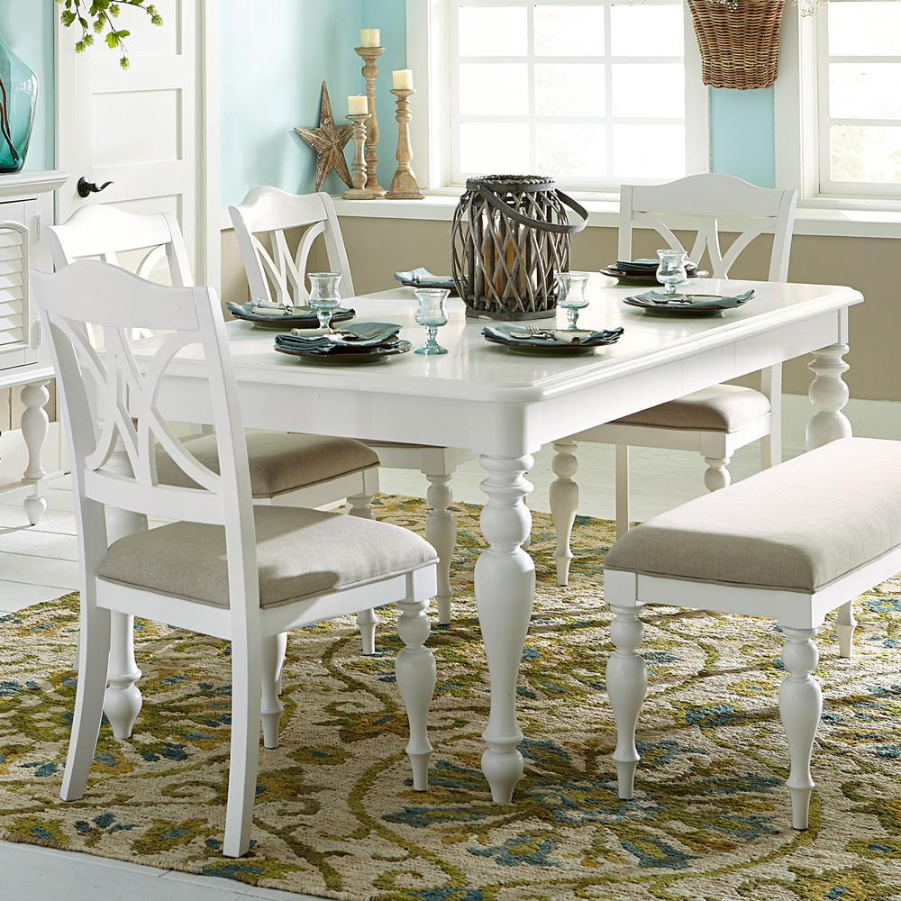 Summer House Rectangular Leg Table in Oyster White