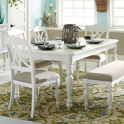 Summer House Rectangular Leg Table in Oyster White