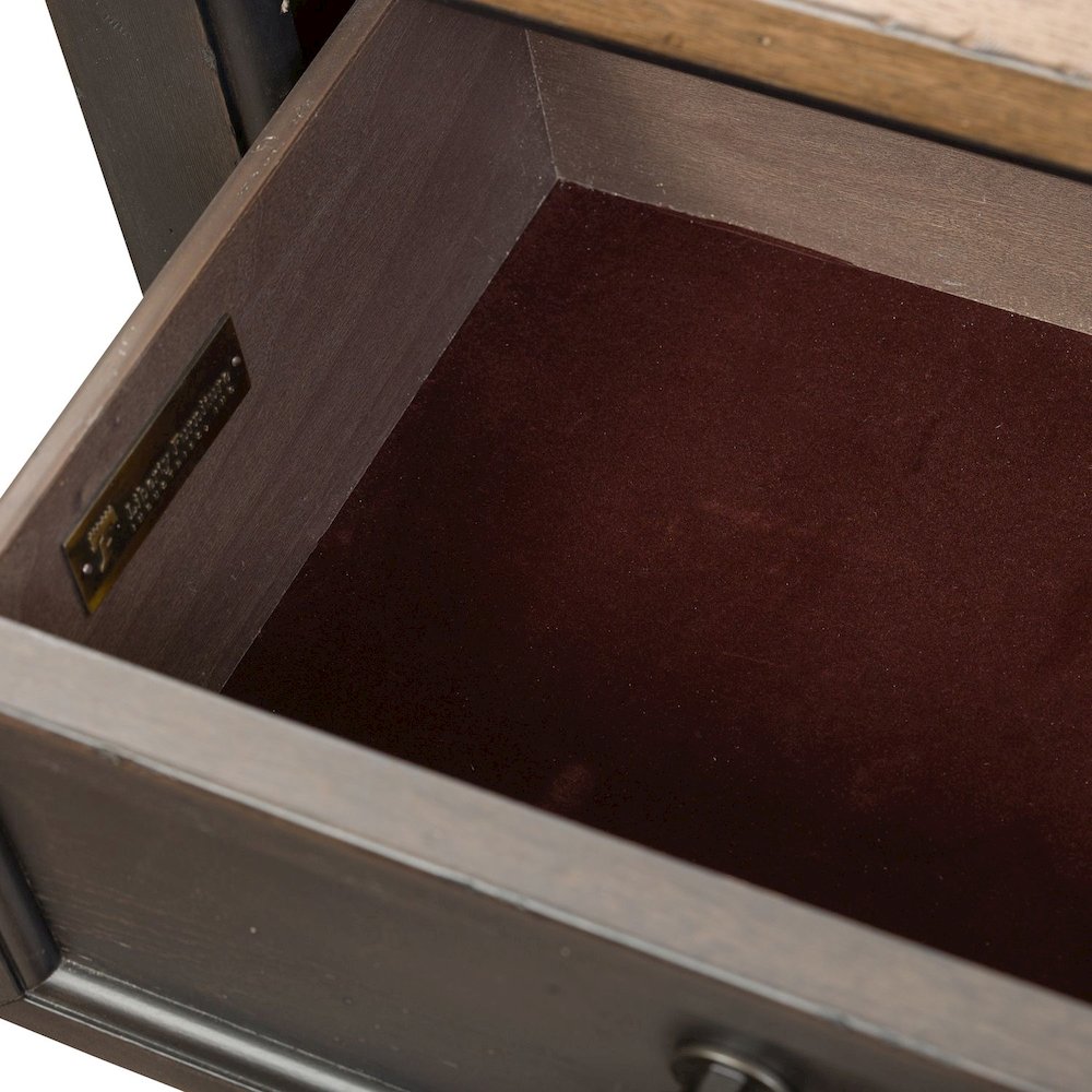 2 Drawer Night Stand w/ Charging Station - Black Traditional Multi