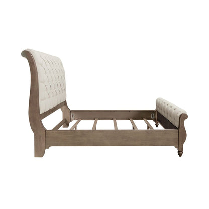 Americana Farmhouse King Sleigh Bed in Dusty Taupe