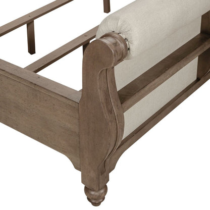Americana Farmhouse King Sleigh Bed in Dusty Taupe