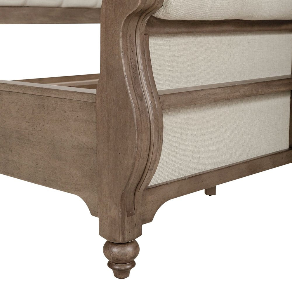 Americana Farmhouse King Sleigh Bed in Dusty Taupe