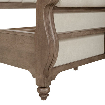 Americana Farmhouse King Sleigh Bed in Dusty Taupe