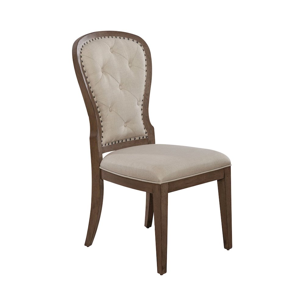 Americana Farmhouse Optional 5 Piece Trestle Table Set - 4 Tufted Back Chairs